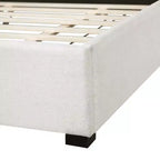 Letto matrimoniale imbottito con morbida testiera imbottita spessa, beige