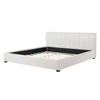 Letto matrimoniale imbottito con morbida testiera imbottita spessa, beige