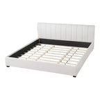 Letto matrimoniale imbottito con morbida testiera imbottita spessa, beige