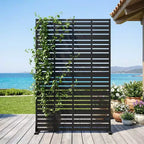 Schermo per la privacy in metallo da esterno 72H x 47W, pannelli di recinzione autoportanti neri per giardino, patio, terrazza, cortile