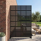 Schermo per la privacy in metallo da esterno 72H x 47W, pannelli di recinzione autoportanti neri per giardino, patio, terrazza, cortile