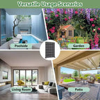 Schermo per la privacy in metallo da esterno 72H x 47W, pannelli di recinzione autoportanti neri per giardino, patio, terrazza, cortile