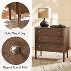 Tavolino moderno a 3 cassetti da 26W con gambe in legno massello e presa integrata - Noce
