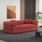 79 Divano Letto Sezionale Modulare Convertibile, Divano da Terra Pudding, Letto Comprimibile per Soggiorno Camera da Letto, Arancione