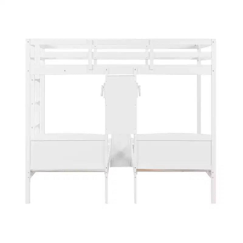 Letto a castello singolo su singolo e letto a castello singolo con scrivania integrata, libreria e luci