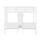 Letto a castello singolo su singolo e letto a castello singolo con scrivania integrata, libreria e luci