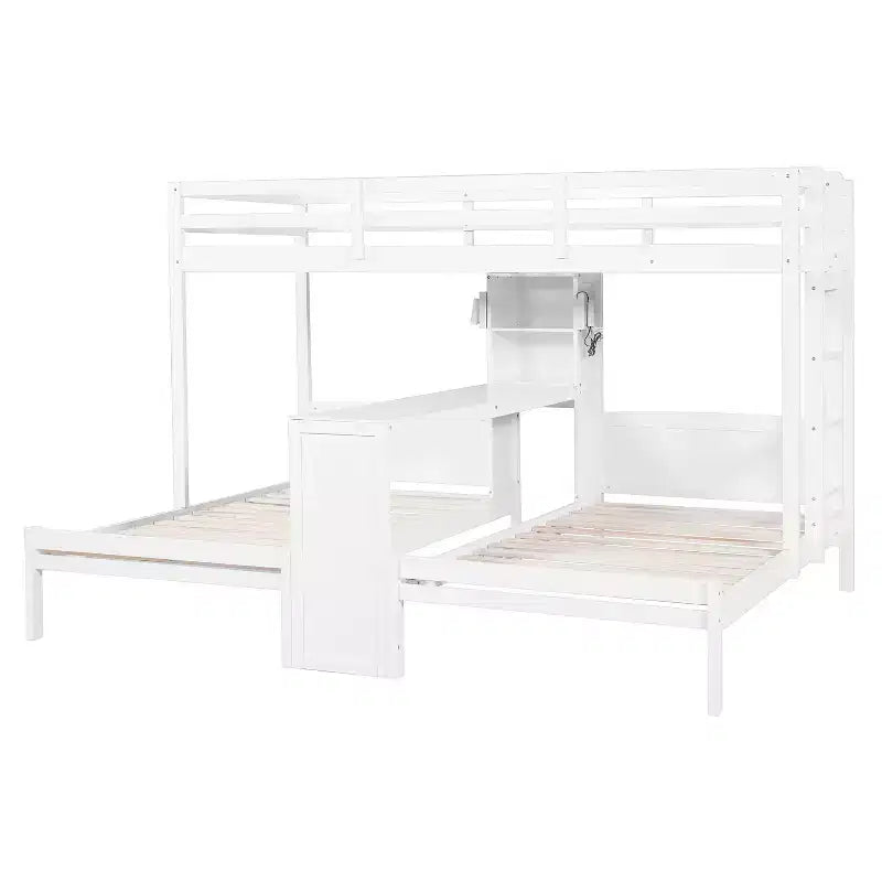 Letto a castello singolo su singolo e letto a castello singolo con scrivania integrata, libreria e luci