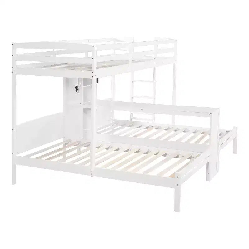 Letto a castello singolo su singolo e letto a castello singolo con scrivania integrata, libreria e luci