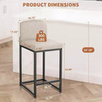 Sgabelli da bar in pelle PU alti 63 cm con schienale, sedie moderne imbottite con gambe in metallo per isola cucina, bar, bancone