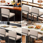 Sgabelli da bar in pelle PU alti 63 cm con schienale, sedie moderne imbottite con gambe in metallo per isola cucina, bar, bancone