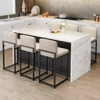 Sgabelli da bar in pelle PU alti 63 cm con schienale, sedie moderne imbottite con gambe in metallo per isola cucina, bar, bancone