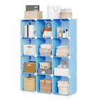 Organizzatore portaoggetti a 12 cubi, scaffali impilabili in PVC fai da te, guardaroba e libreria versatili per camera da letto/soggiorno/ufficio