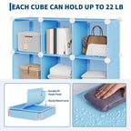 Organizzatore portaoggetti a 12 cubi, scaffali impilabili in PVC fai da te, guardaroba e libreria versatili per camera da letto/soggiorno/ufficio
