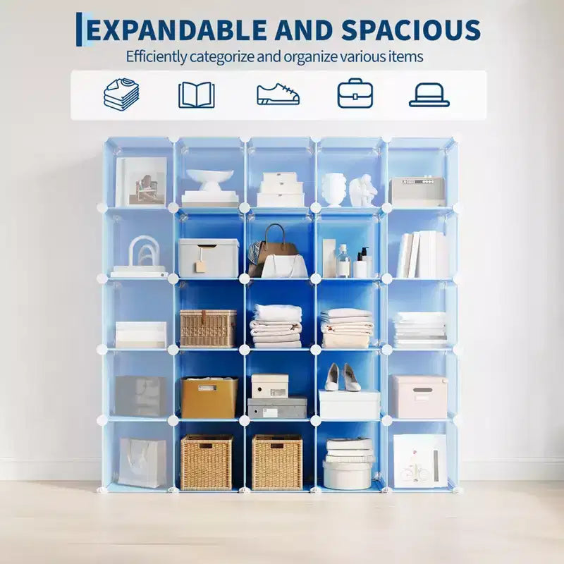 Organizzatore portaoggetti a 12 cubi, scaffali impilabili in PVC fai da te, guardaroba e libreria versatili per camera da letto/soggiorno/ufficio