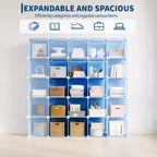 Organizzatore portaoggetti a 12 cubi, scaffali impilabili in PVC fai da te, guardaroba e libreria versatili per camera da letto/soggiorno/ufficio