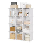 Organizzatore portaoggetti a 12 cubi, scaffali impilabili in PVC fai da te, guardaroba e libreria versatili per camera da letto/soggiorno/ufficio