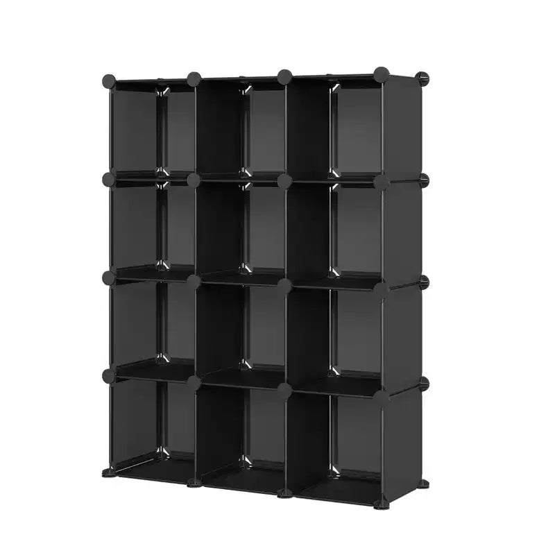 Organizzatore portaoggetti a 12 cubi, scaffali impilabili in PVC fai da te, guardaroba e libreria versatili per camera da letto/soggiorno/ufficio