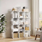 Organizzatore portaoggetti a 12 cubi, scaffali impilabili in PVC fai da te, guardaroba e libreria versatili per camera da letto/soggiorno/ufficio