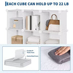 Organizzatore portaoggetti a 12 cubi, scaffali impilabili in PVC fai da te, guardaroba e libreria versatili per camera da letto/soggiorno/ufficio