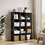 Organizzatore portaoggetti a 12 cubi, scaffali impilabili in PVC fai da te, guardaroba e libreria versatili per camera da letto/soggiorno/ufficio