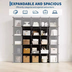 Organizzatore portaoggetti a 12 cubi, scaffali impilabili in PVC fai da te, guardaroba e libreria versatili per camera da letto/soggiorno/ufficio