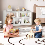 Armadietto per bambini in legno con 5 scomparti, libreria Montessori e organizer per giocattoli per asilo nido, sala giochi, aula e cameretta