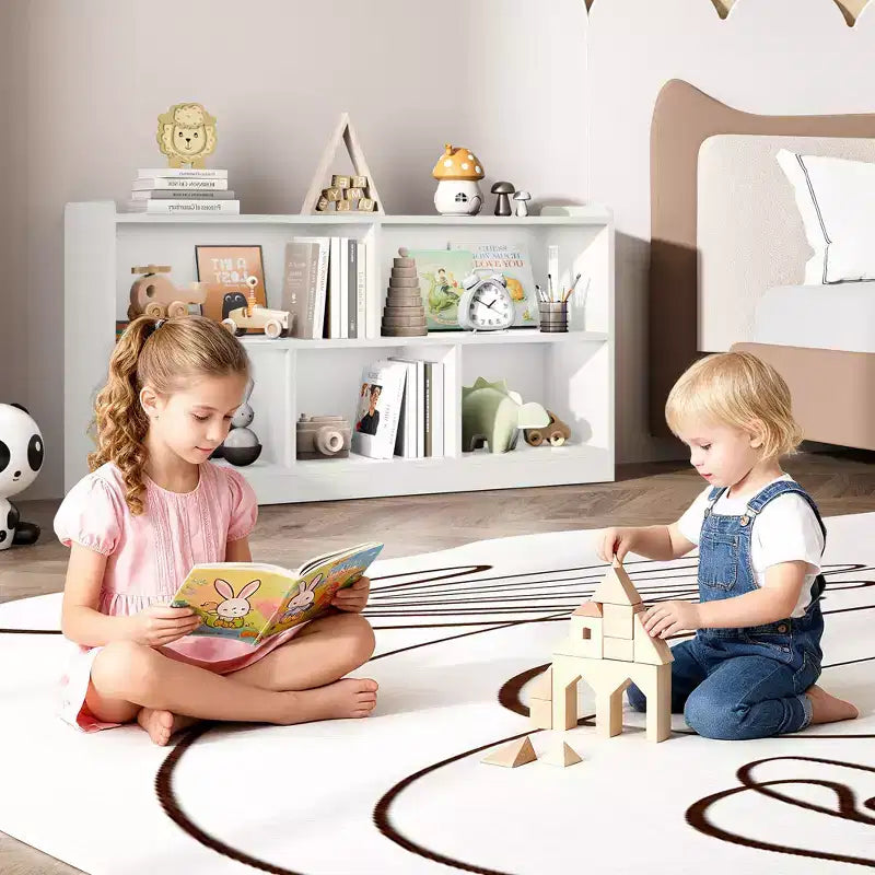 Armadietto per bambini in legno con 5 scomparti, libreria Montessori e organizer per giocattoli per asilo nido, sala giochi, aula e cameretta