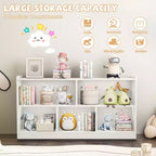 Armadietto per bambini in legno con 5 scomparti, libreria Montessori e organizer per giocattoli per asilo nido, sala giochi, aula e cameretta