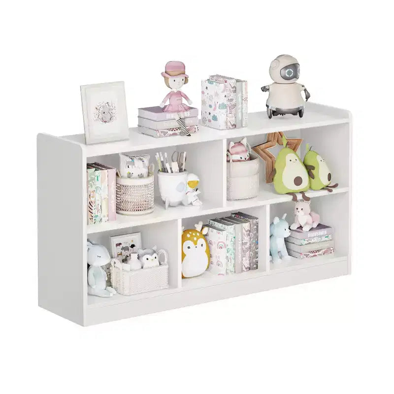 Armadietto per bambini in legno con 5 scomparti, libreria Montessori e organizer per giocattoli per asilo nido, sala giochi, aula e cameretta