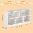 Armadietto per bambini in legno con 5 scomparti, libreria Montessori e organizer per giocattoli per asilo nido, sala giochi, aula e cameretta