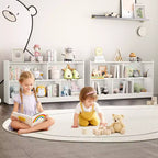 Armadietto per bambini in legno con 5 scomparti, libreria Montessori e organizer per giocattoli per asilo nido, sala giochi, aula e cameretta