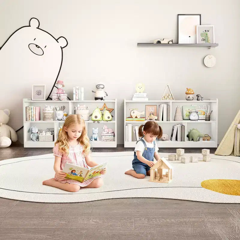 Armadietto per bambini in legno con 5 scomparti, libreria Montessori e organizer per giocattoli per asilo nido, sala giochi, aula e cameretta