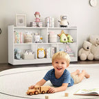Armadietto per bambini in legno con 5 scomparti, libreria Montessori e organizer per giocattoli per asilo nido, sala giochi, aula e cameretta