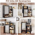 Supporto per Mini Frigo Regolabile a 6 Ripiani con 3 Prese di Corrente - Scaffale da Cucina e Organizer per Angolo Caffè Resistente - Capacità 163 kg - Per Dormitorio e Appartamento
