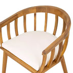 Set di 2 sedie da pranzo per esterni con braccioli e cuscini, in legno di acacia, per patio, cortile