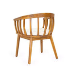 Set di 2 sedie da pranzo per esterni con braccioli e cuscini, in legno di acacia, per patio, cortile