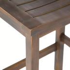 Set di 2 sgabelli da bar ad altezza bancone in legno di acacia, marrone mogano, per cucina o patio esterno
