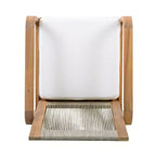 ModernLuxe Set di 2 sedie da pranzo per esterni, poltrone con struttura in legno di acacia, sedia da giardino con schienale in corda e cuscini beige idrorepellenti, Teak chiaro