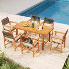 Costway Set 2/4 Sedie da Giardino in Legno Massiccio di Acacia con Cuscini Imbottiti e Fodere Lavabili