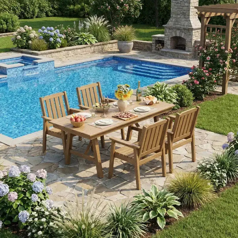 Garvee Sedie da Pranzo da Esterno per Patio, Set da 2, Sedie da Giardino in HDPE, Struttura Robusta, Impermeabili, Resistenti a Tutte le Intemperie per Cortile, Bordo Piscina, Portico, Terrazza