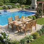 Garvee Sedie da Pranzo da Esterno per Patio, Set da 2, Sedie da Giardino in HDPE, Struttura Robusta, Impermeabili, Resistenti a Tutte le Intemperie per Cortile, Bordo Piscina, Portico, Terrazza