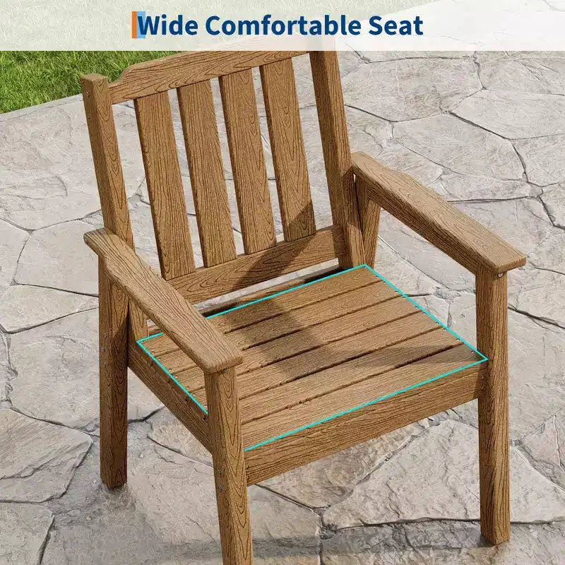 Garvee Sedie da Pranzo da Esterno per Patio, Set da 2, Sedie da Giardino in HDPE, Struttura Robusta, Impermeabili, Resistenti a Tutte le Intemperie per Cortile, Bordo Piscina, Portico, Terrazza