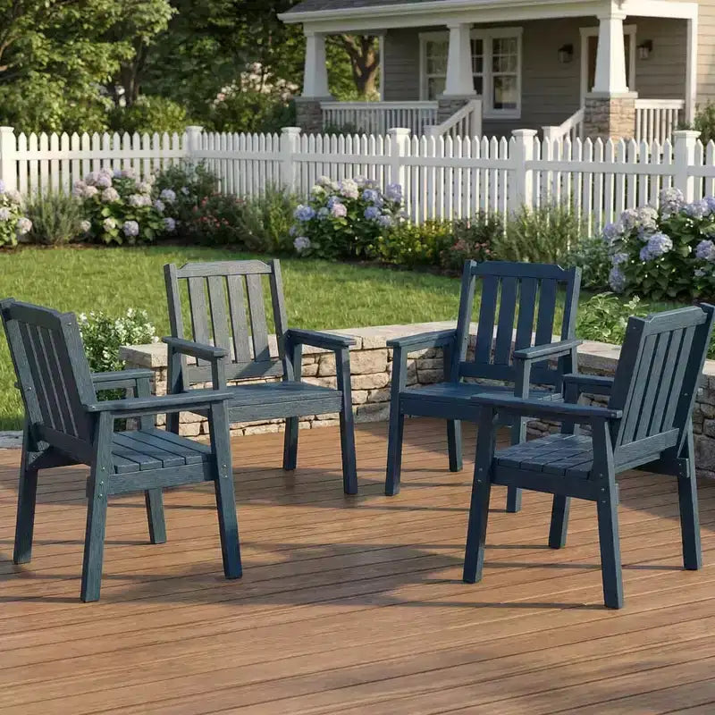 Garvee Sedie da Pranzo da Esterno per Patio, Set da 2, Sedie da Giardino in HDPE, Struttura Robusta, Impermeabili, Resistenti a Tutte le Intemperie per Cortile, Bordo Piscina, Portico, Terrazza