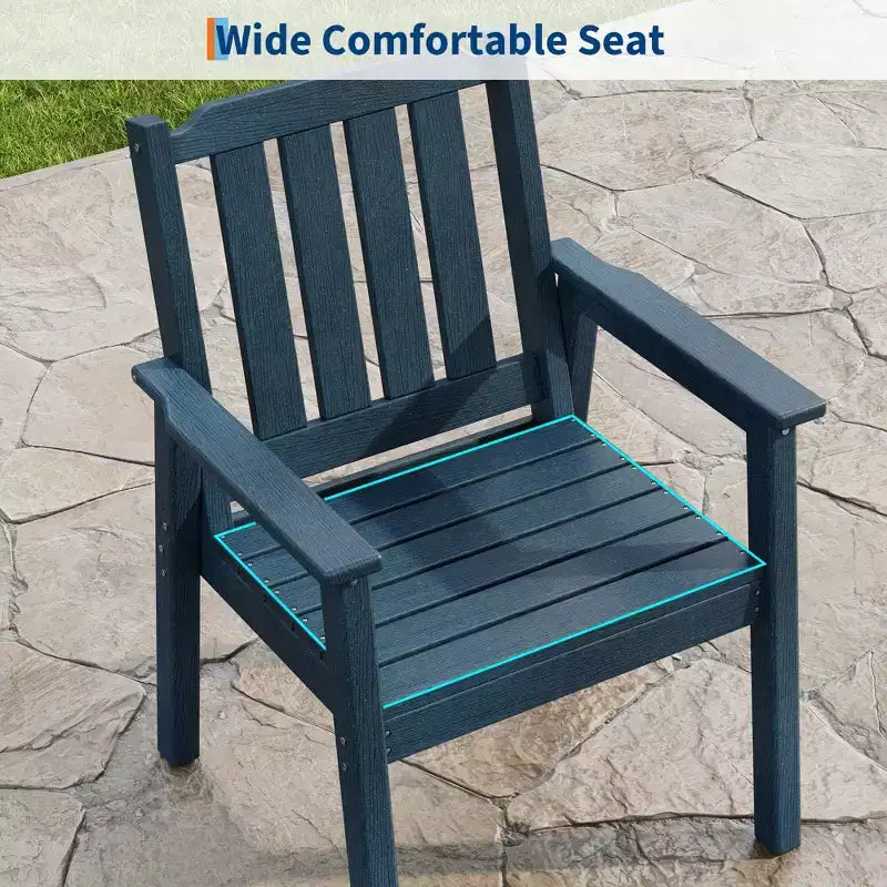 Garvee Sedie da Pranzo da Esterno per Patio, Set da 2, Sedie da Giardino in HDPE, Struttura Robusta, Impermeabili, Resistenti a Tutte le Intemperie per Cortile, Bordo Piscina, Portico, Terrazza