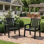 Garvee Sedie da Pranzo da Esterno per Patio, Set da 2, Sedie da Giardino in HDPE, Struttura Robusta, Impermeabili, Resistenti a Tutte le Intemperie per Cortile, Bordo Piscina, Portico, Terrazza