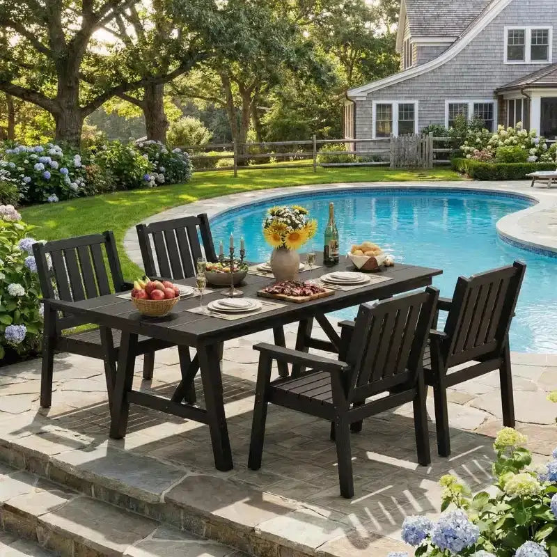 Garvee Sedie da Pranzo da Esterno per Patio, Set da 2, Sedie da Giardino in HDPE, Struttura Robusta, Impermeabili, Resistenti a Tutte le Intemperie per Cortile, Bordo Piscina, Portico, Terrazza