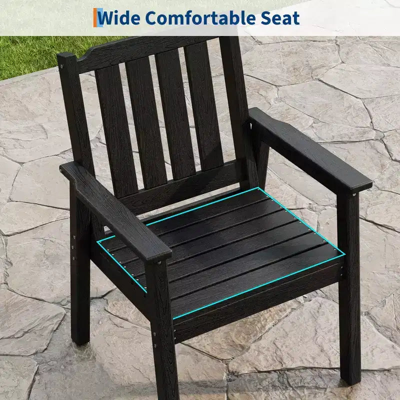Garvee Sedie da Pranzo da Esterno per Patio, Set da 2, Sedie da Giardino in HDPE, Struttura Robusta, Impermeabili, Resistenti a Tutte le Intemperie per Cortile, Bordo Piscina, Portico, Terrazza