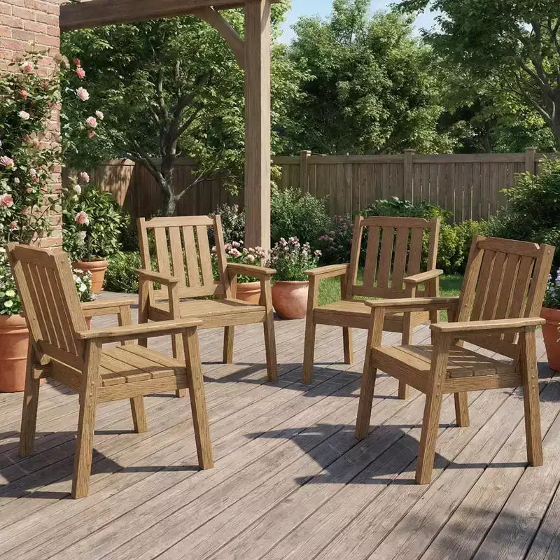 Garvee Sedie da Pranzo da Esterno per Patio, Set da 2, Sedie da Giardino in HDPE, Struttura Robusta, Impermeabili, Resistenti a Tutte le Intemperie per Cortile, Bordo Piscina, Portico, Terrazza