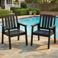 Garvee Outdoor Patio Dining Chairs Set of 2, HDPE Garden Dining Chairs, Sturdy Frame, Waterproof, All-Weather for Backyard, Poolside, Porch, Deck