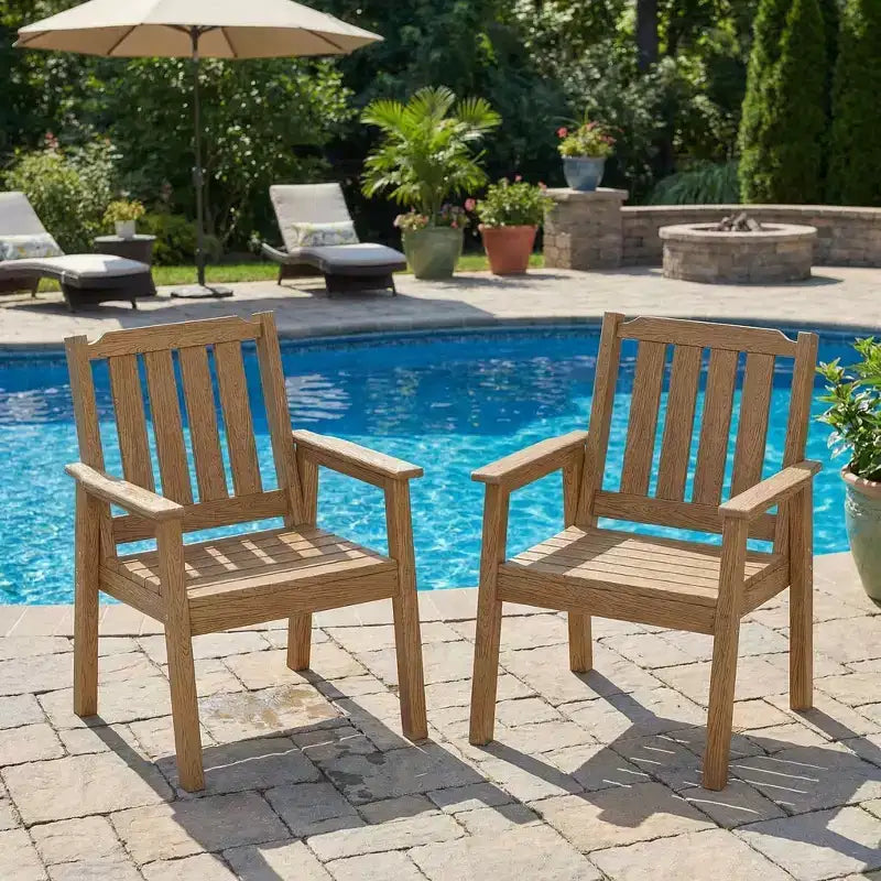 Garvee Sedie da Pranzo da Esterno per Patio Set da 4, Sedie da Giardino in HDPE, Struttura Robusta, Impermeabili, Resistenti a Tutte le Condizioni Atmosferiche per Cortile, Bordo Piscina, Portico, Terrazza